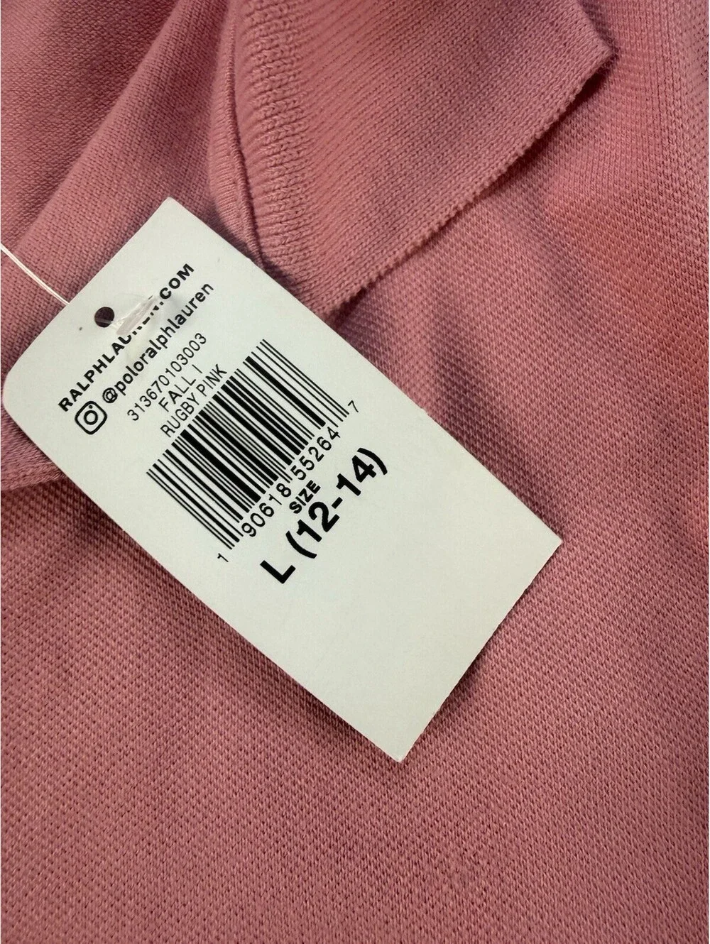 NWT Polo Ralph Lauren Girls Polo Dress Pink Drop Waist Ruffle Hem L 12-14 Cotton